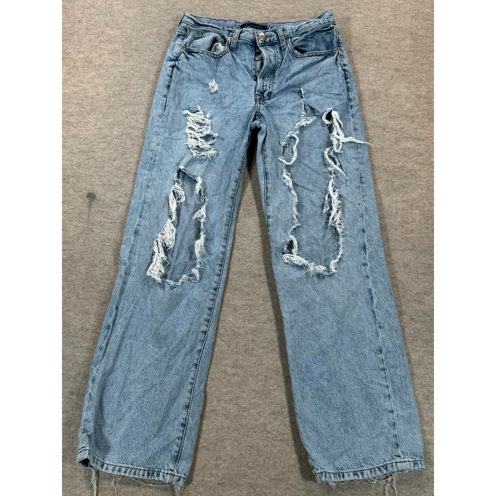 Aeropostale Low Rise Skater Jeans Womens 2 Blue Distressed Denim 8572 AF22